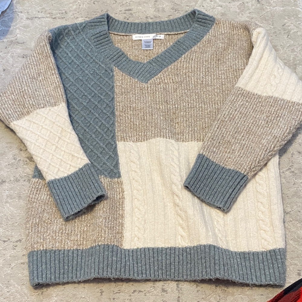 Altard State Colorblock V-Neck Sweater